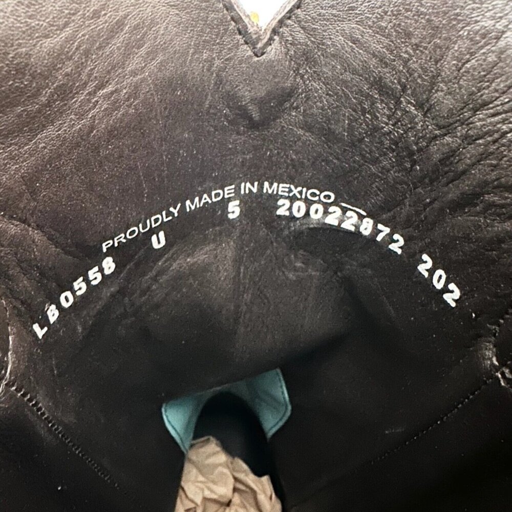 Lane EMMA JANE Turquoise Cowboy Boots Womens 5 Western Snip Toe 14" Tall Shaft - Picture 10 of 11